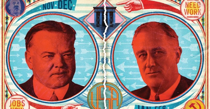 Hoover contrast lecture roosevelt compare fdr ppt powerpoint presentation